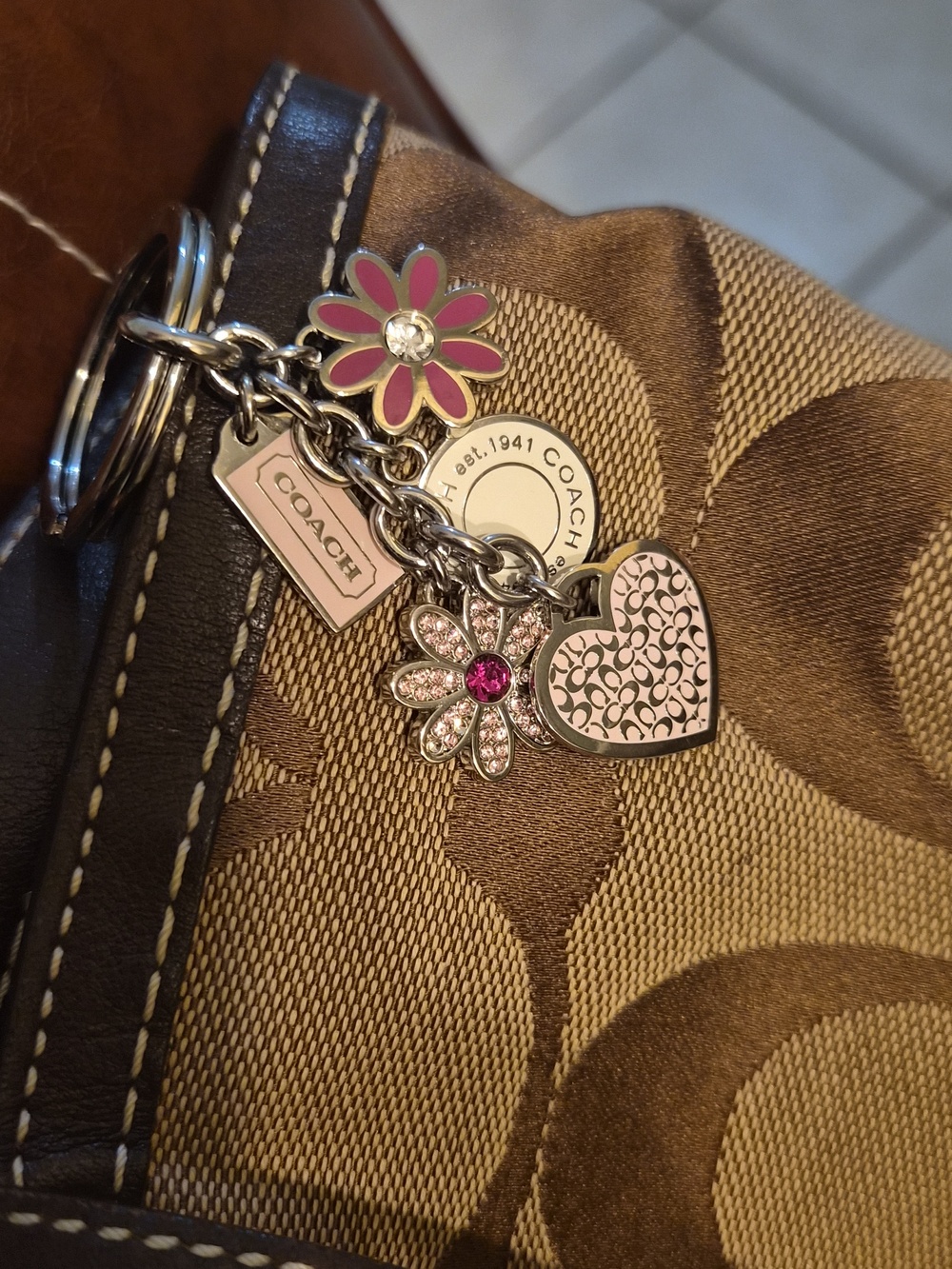 COACH Daisy Keychain Fob Purse Charms - Picture 2 of 8